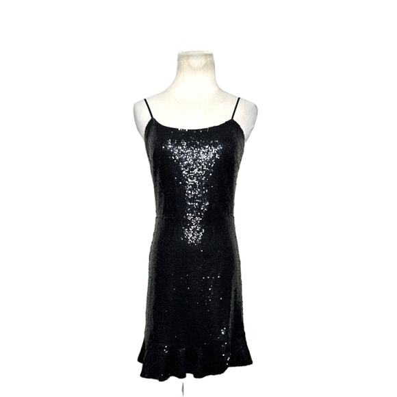 Aqua black sequin sleeveless  mini dress size M - Picture 14 of 14